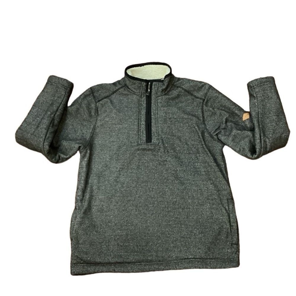 Orvis Sweater Gray 1/4 Zip Heavyweight Pullover Fleece Sherpa Lined Men Medium